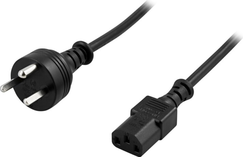 apparatkabel, PC & vägguttag 2m, Dansk