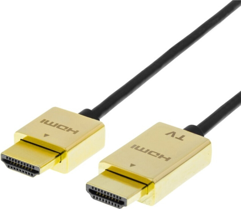 PRIME tynn HDMI-kabel med gullbelagte zink-kontakter, 3m