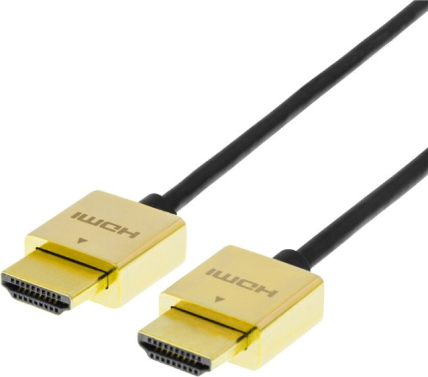 PRIME tynn HDMI-kabel med gullbelagte zink-kontakter, 2m