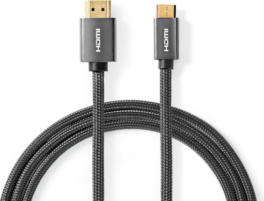 High Speed HDMI ™ kabel med Ethernet | HDMI ™ -kontakt | HDMI ™ minikontakt | 4K@60Hz | 18 Gbps | 2.00 m | Rund | Bomull