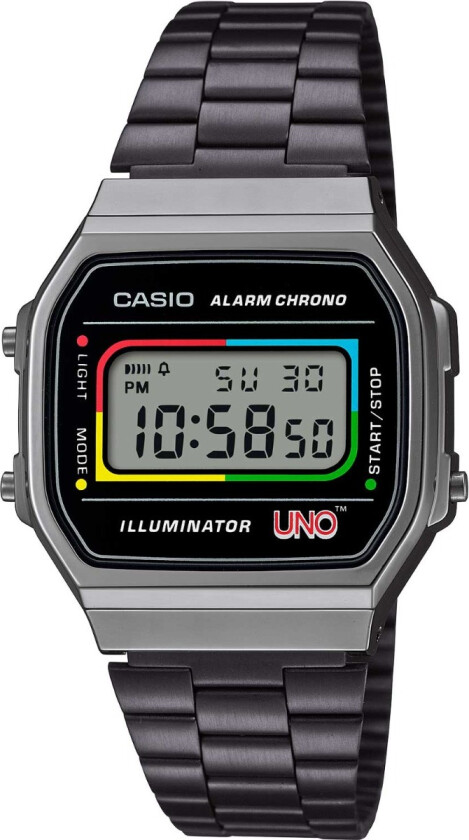 Vintage UNO Collaboration Model A168WEUC-1AER - Digital - Sort - Unisex - Rustfritt stål - ledd m/pin - Akryl