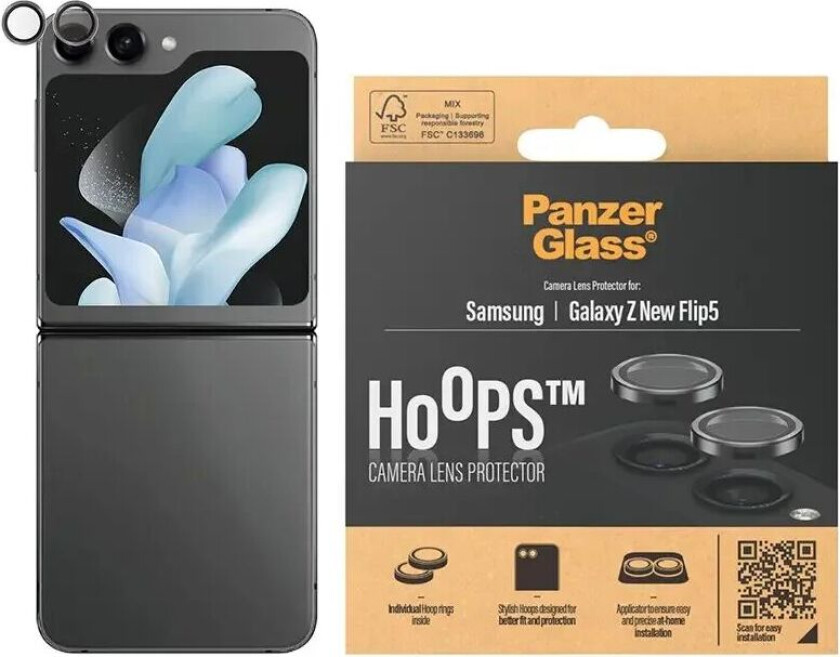 Samsung Galaxy Z Flip5 (5G) PanzerGlass Hoops - Kamerabeskyttelse - Gjennomsiktig