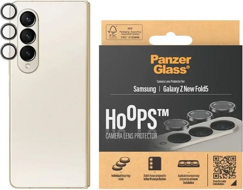 Samsung Galaxy Z Fold5 (5G) PanzerGlass Hoops - Kamerabeskyttelse - Gjennomsiktig