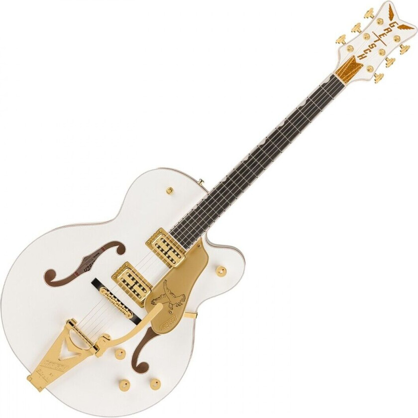 Falcon Hollow Body with String-Thru Bigsby and Gold Hardware Ebony Fingerboard White