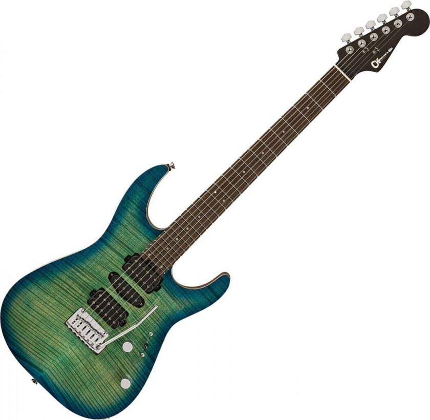 MJ DK24 HSH 2PT W Mahogany with Flame Maple Wenge Fingerboard Caribbean Burst