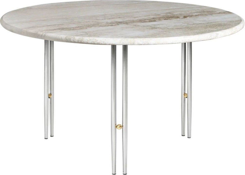 GUBI IOI sofabord Rippled beige-kromstativ Ø70 cm