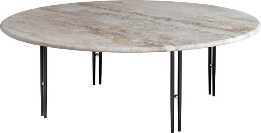 GUBI IOI sofabord Rippled beige-svart stativ Ø100 cm