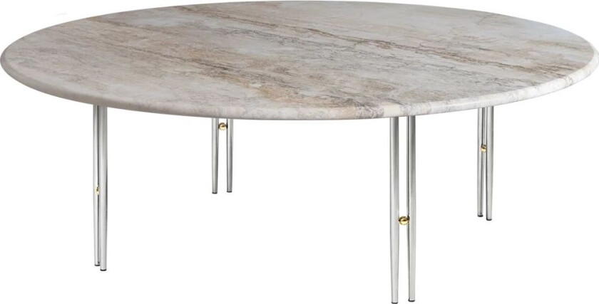 GUBI IOI sofabord Rippled beige-kromstativ Ø100 cm
