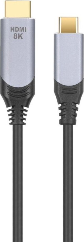 NÖRDIC 50 cm kabel USB-C til HDMI 2.1 8K30Hz 4K120Hz 48Gbps HDR Kompatibel med Thunderbolt 3 og 4