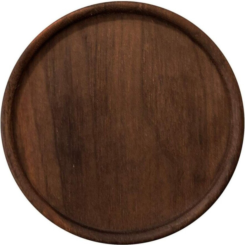 Bilde av Glassbrikke, Mørkt Tre - Rund - Nr. 2