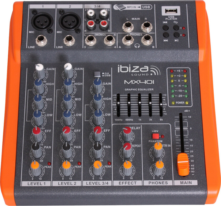 Bilde av Ibiza MX401 4-kanals mikser