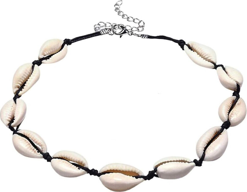 Bilde av Choker-halskjede med Skjell - Hvit og Svart