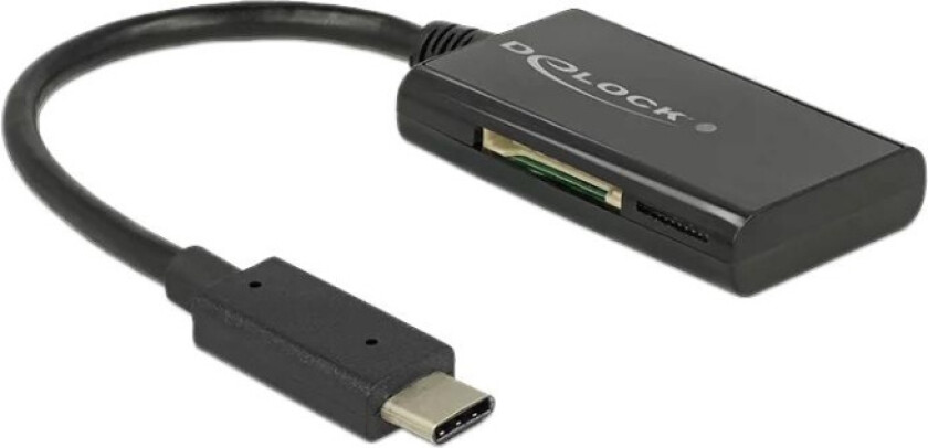 USB 3.1 Gen 1 Card Reader, USB-C male, 4 Slots, black