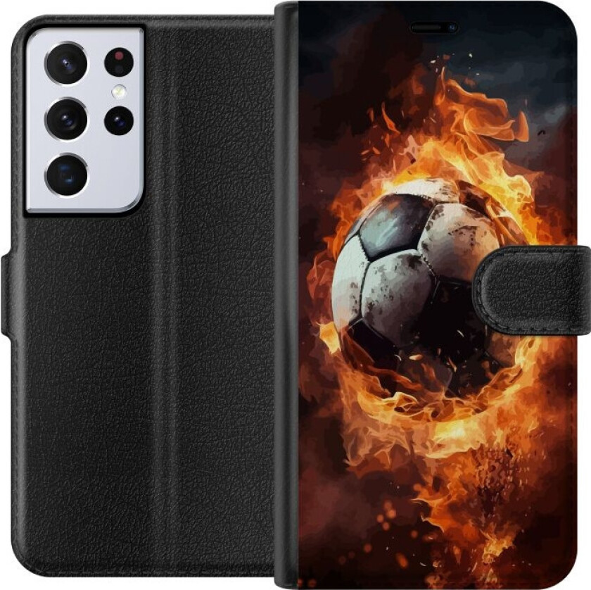 Lommeboketui til Samsung Galaxy S21 Ultra 5G med Fotball motiv