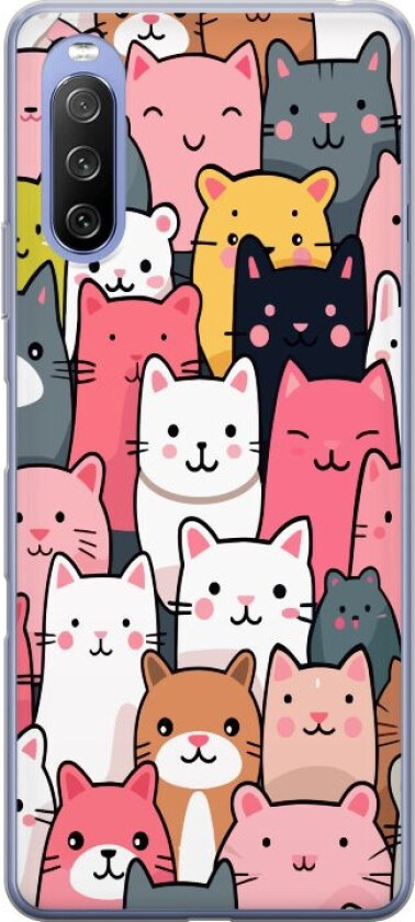 Mobildeksel til Sony Xperia 10 III Lite med Kattmønster motiv