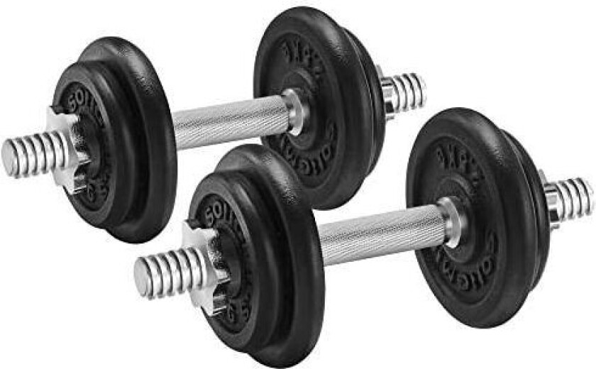 støpejern hantel hantelstenger riflet med stjernekrager manualer sett på 2 20 kg SYL20T