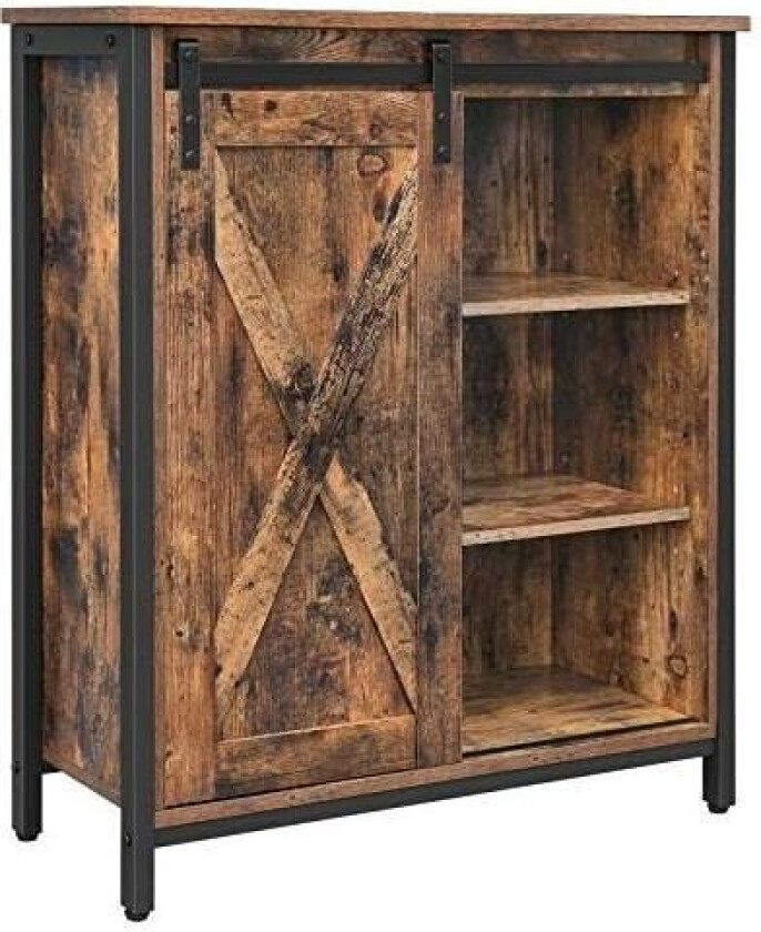 Skjenk, Küchenschrank mit Schiebetür und verstellbaren Regalebenen, Badezimmerschrank, Wohnzimmer, Flur, Küche, Homeoffice, Stah