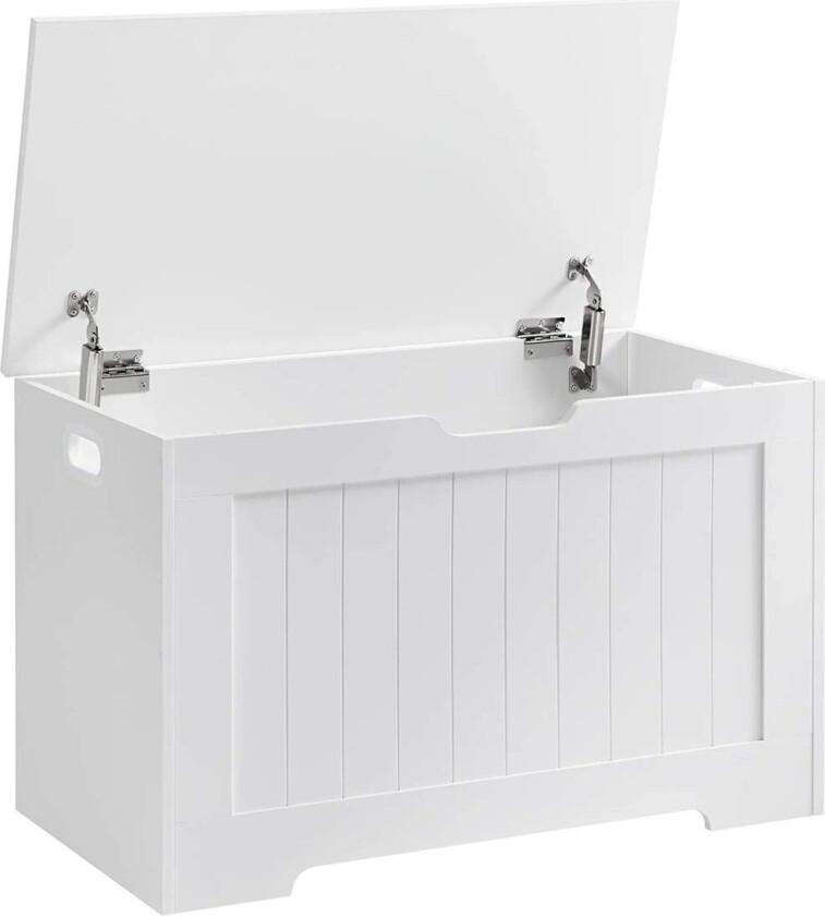 LHS11WT Lekebenk Plass Seteoppbevaringskiste med stor kapasitet Hvit, konstruert tre, 76 x 48 x 40 cm