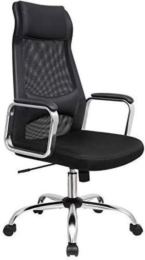 Kontorstol Mesh Skrivebordsstol Ergonomisk datamaskinstol Pustende rygg med hode- og korsryggstøtte Høydejusterbar opptil 140 kg