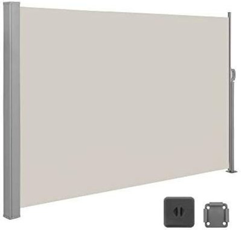 200 x 350 cm (H x L), sidemarkise for balkong og terrasse, personvern, solskjerming, sidegardin, beige GSA205E02