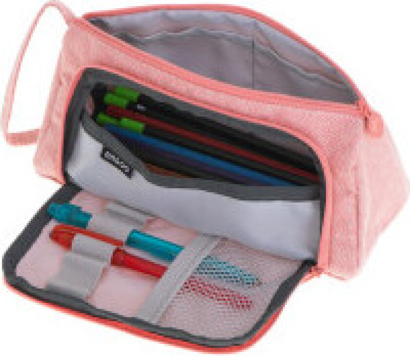 Skolepenal dobbel sachet servantveske rosa