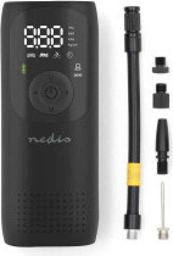 Oppladbar luftkompressor | 0.1 - 10.3 Bar | Dunlop Ventil | Driftsmodi: Bil / Motorsykkel / Sykkel / Ball | Ja | Lufttrykkmåler