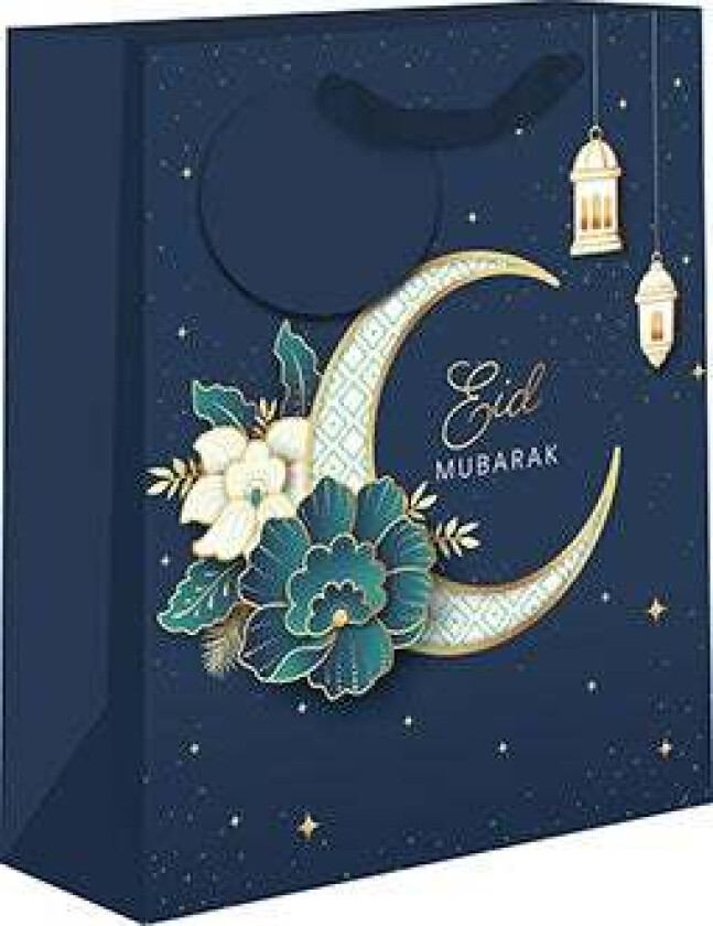 Gavepose Eid Mubarak Måne blå M