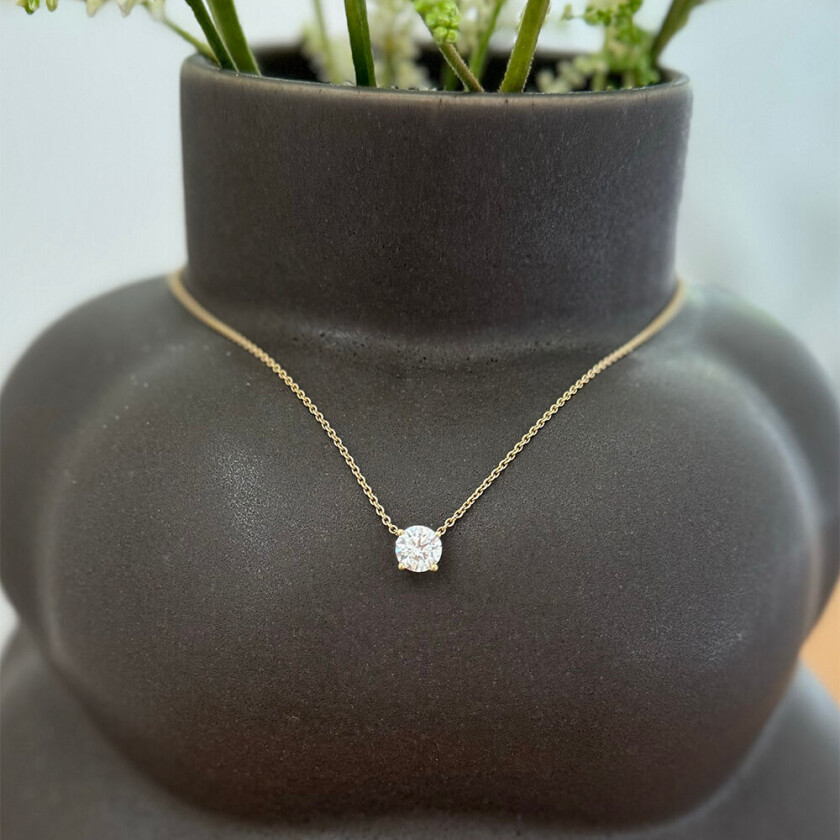 14 Karat Gull Halskjede Med Diamant 1,70 Carat D/if DMN170-585