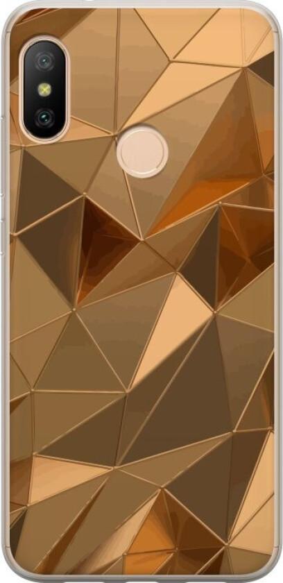 Mobildeksel til Xiaomi Redmi 6 Pro med 3D Gull motiv