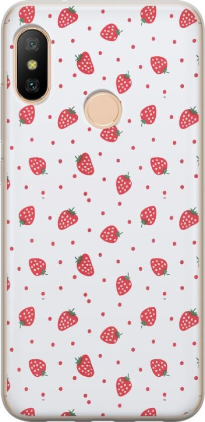Mobildeksel til Xiaomi Redmi 6 Pro med Jordbær motiv