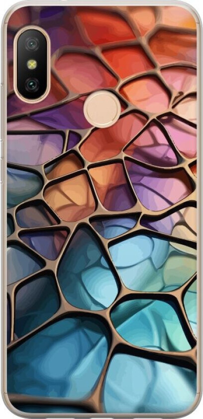 Mobildeksel til Xiaomi Redmi 6 Pro med Metalliskt mønster motiv