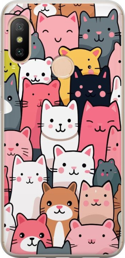 Mobildeksel til Xiaomi Redmi 6 Pro med Kattmønster motiv