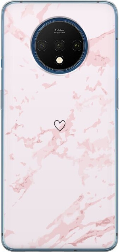 Mobildeksel til OnePlus 7T med Rosa Hjerte motiv