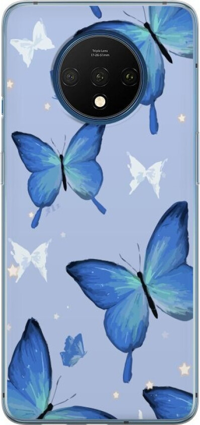 Mobildeksel til OnePlus 7T med Blå sommerfugler motiv