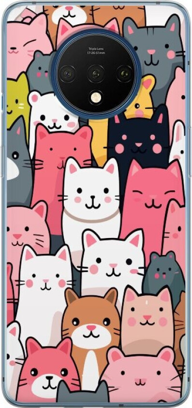 Mobildeksel til OnePlus 7T med Kattmønster motiv