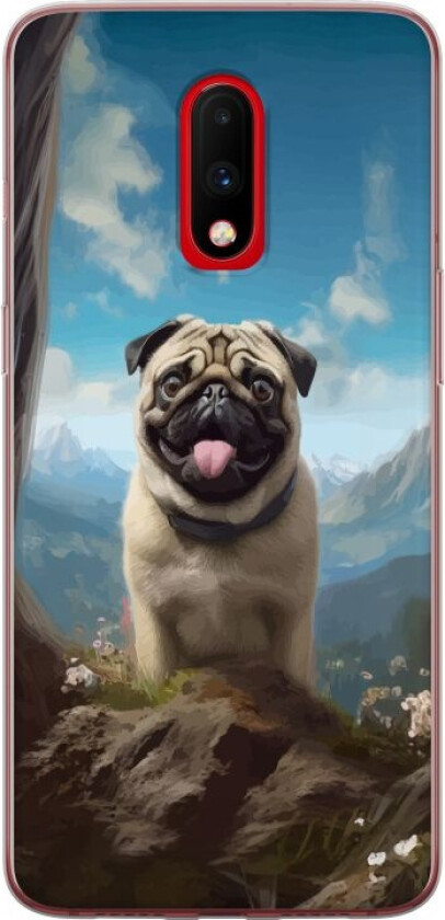 Mobildeksel til OnePlus 7 med Glad Hund motiv