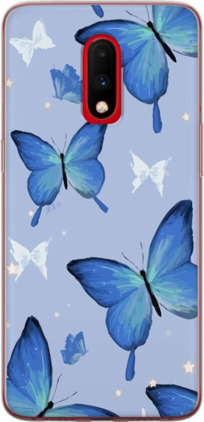 Mobildeksel til OnePlus 7 med Blå sommerfugler motiv