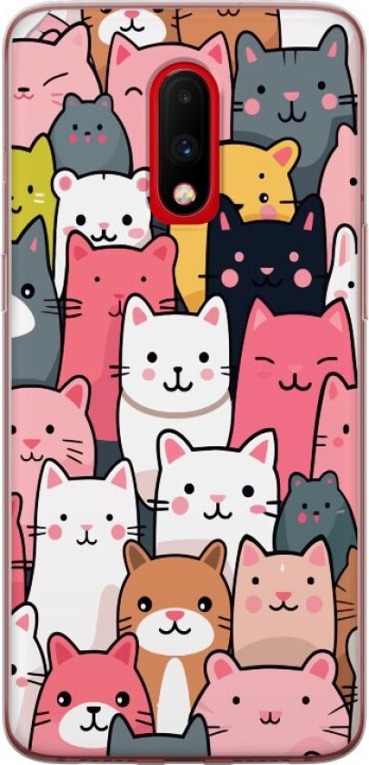 Mobildeksel til OnePlus 7 med Kattmønster motiv