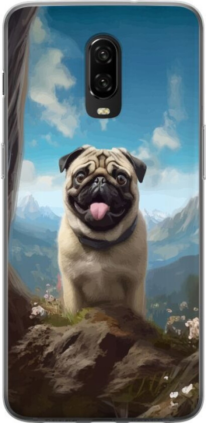 Mobildeksel til OnePlus 6T med Glad Hund motiv
