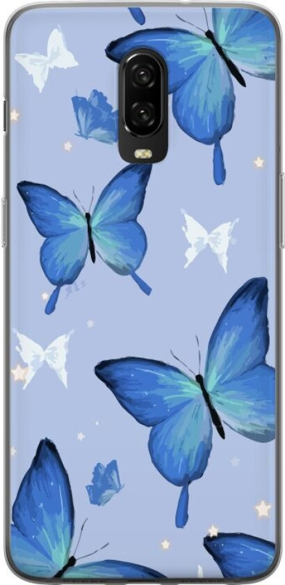 Mobildeksel til OnePlus 6T med Blå sommerfugler motiv