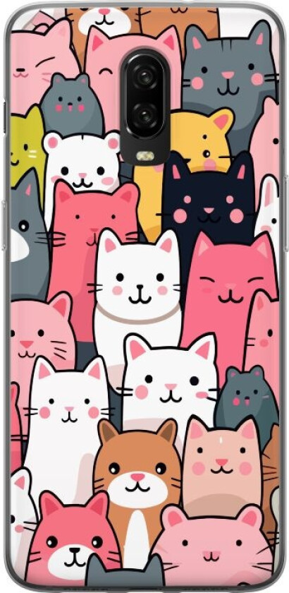 Mobildeksel til OnePlus 6T med Kattmønster motiv