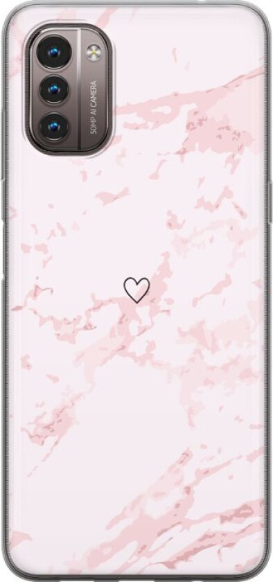 Mobildeksel til Nokia G21 med Rosa Hjerte motiv