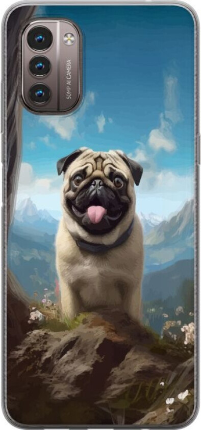 Mobildeksel til Nokia G21 med Glad Hund motiv