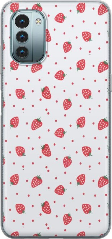 Mobildeksel til Nokia G11 med Jordbær motiv