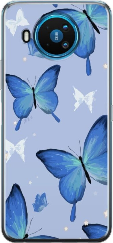 Mobildeksel til Nokia 8.3 5G med Blå sommerfugler motiv