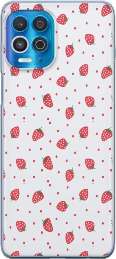 Mobildeksel til Motorola Edge S med Jordbær motiv