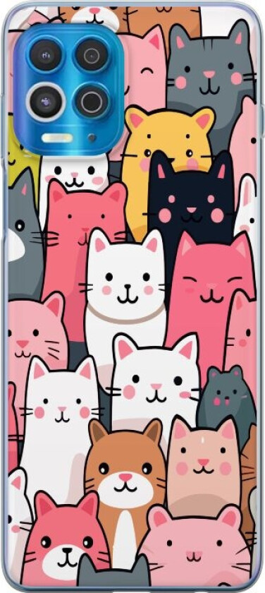 Mobildeksel til Motorola Edge S med Kattmønster motiv