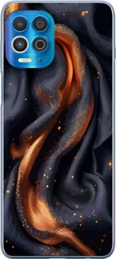 Mobildeksel til Motorola Edge S med Brennende silke motiv