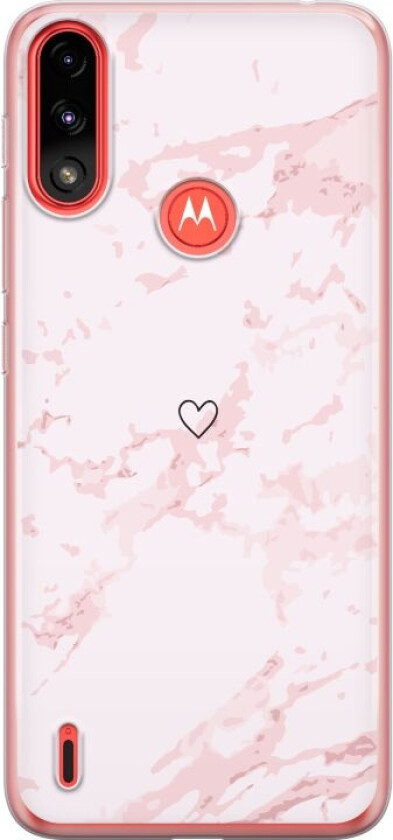 Mobildeksel til Motorola Moto E7 Power med Rosa Hjerte motiv