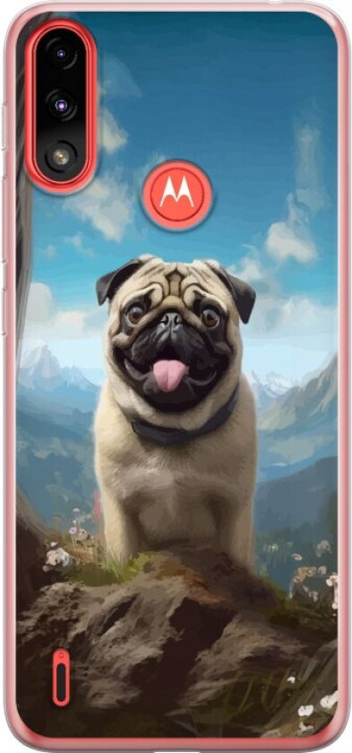 Mobildeksel til Motorola Moto E7 Power med Glad Hund motiv